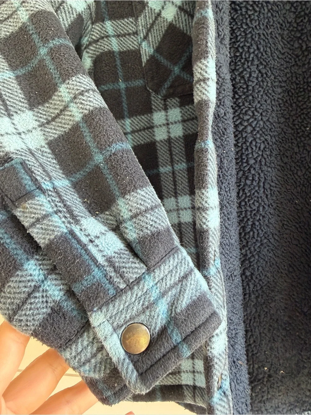Freedom Foundry Boys Plaid Sherpa Hooded Jacket 5/6